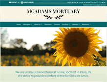 Tablet Screenshot of mcadamsmortuary.com